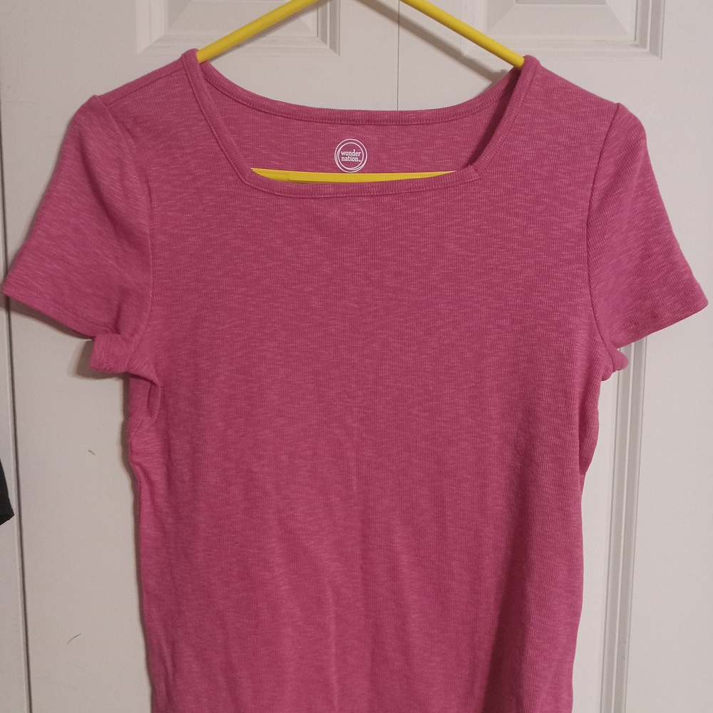 Wonder Nation Women's Short Sleeve Pink Tee